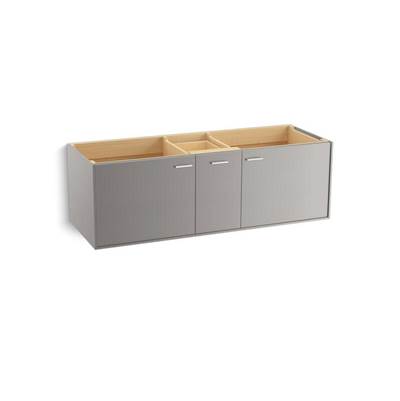Jute 60'' wall-hung bathroom vanity cabinet with 2 doors and 1 drawer - Mohair Grey