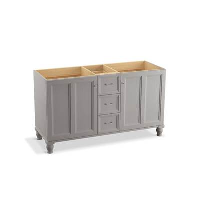 Damask 60'' bathroom vanity cabinet with furniture legs, 2 doors and 3 drawers