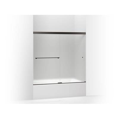 Kohler Revel Sliding bath door, 55-1/2'' H x 56-5/8 - 59-5/8'' W, with 1/4'' thick Frosted glass - Anodized Dark Bronze