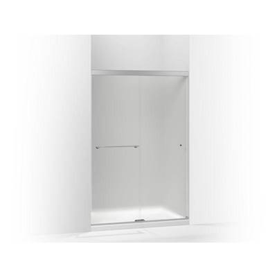 Kohler Revel Sliding shower door, 70'' H x 44-5/8 - 47-5/8'' W, with 1/4'' thick Frosted glass - Bright Polished Silver