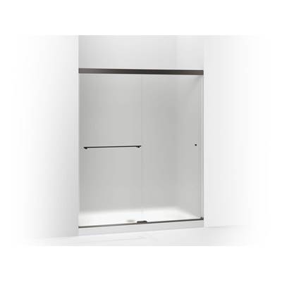 Kohler Revel Sliding shower door, 70'' H x 56-5/8 - 59-5/8'' W, with 1/4'' thick Frosted glass - Anodized Dark Bronze