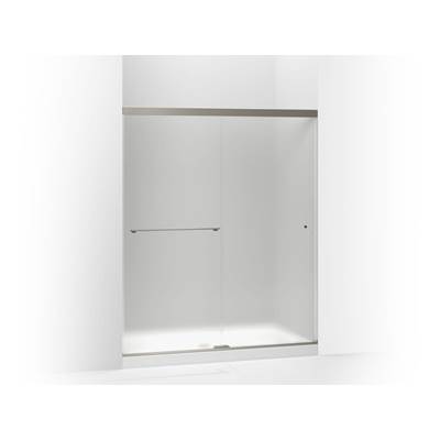 Kohler Revel Sliding shower door, 70'' H x 56-5/8 - 59-5/8'' W, with 1/4'' thick Frosted glass - Anodized Brushed Nickel
