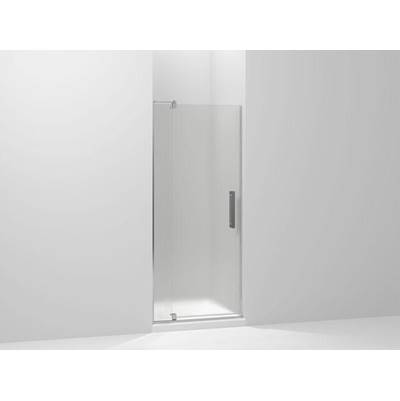 Kohler Revel Pivot shower door, 70'' H x 27-5/16 - 31-1/8'' W, with 1/4'' thick Frosted glass - Bright Polished Silver
