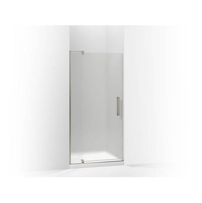Kohler Revel Pivot shower door, 70'' H x 27-5/16 - 31-1/8'' W, with 1/4'' thick Frosted glass - Anodized Brushed Nickel