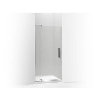 Kohler Revel Pivot shower door, 70'' H x 31-1/8 - 36'' W, with 1/4'' thick Frosted glass - Bright Polished Silver