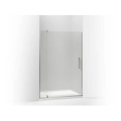 Kohler Revel Pivot shower door, 70'' H x 39-1/8 - 44'' W, with 5/16'' thick Frosted glass - Anodized Brushed Nickel