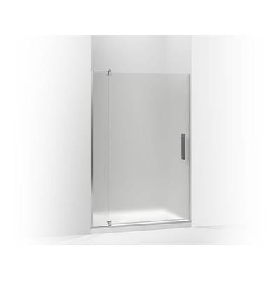 Kohler Revel Pivot shower door, 70'' H x 39-1/8 - 44'' W, with 5/16'' thick Frosted glass - Bright Polished Silver