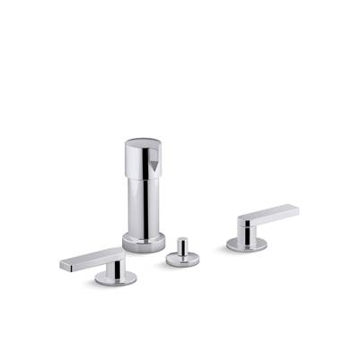 Composed Widespread bidet faucet with lever handles