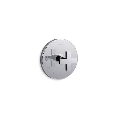 Composed MasterShower temperature control valve trim with cross handle