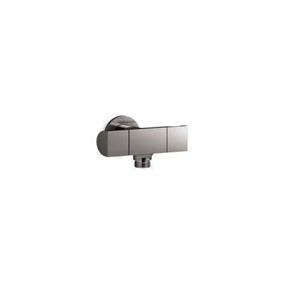 Exhale Wall-mount handshower holder with supply elbow and volume control - Vibrant Titanium