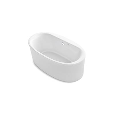 Kohler Sunstruck 65-1/2'' x 35-1/2'' freestanding Heated BubbleMassageE air bath with Bask heated surface and straight shroud - White