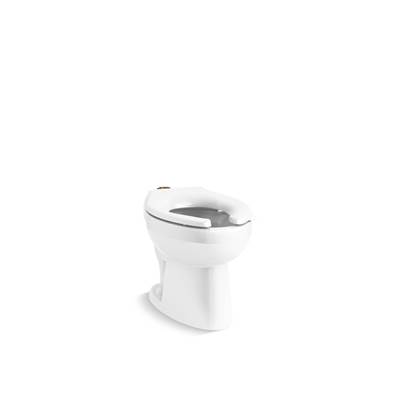 Kohler WellcommeE Ultra Floor-mount top spud flushometer bowl with bedpan lugs - White