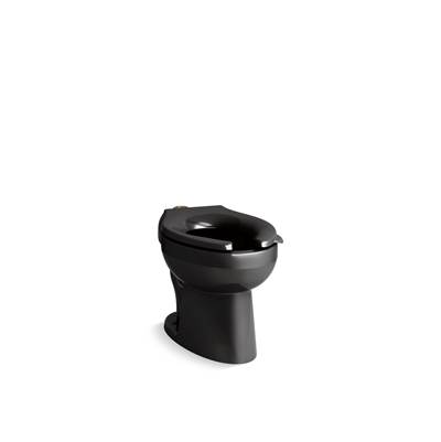 Kohler WellcommeE Ultra Floor-mount top spud flushometer bowl - Black