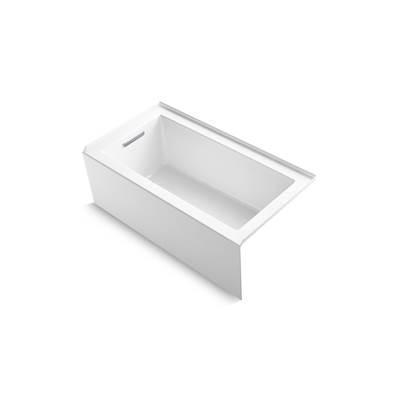 Kohler Underscore 60'' x 32'' alcove bath with integral apron, integral flange, and left-hand drain - White