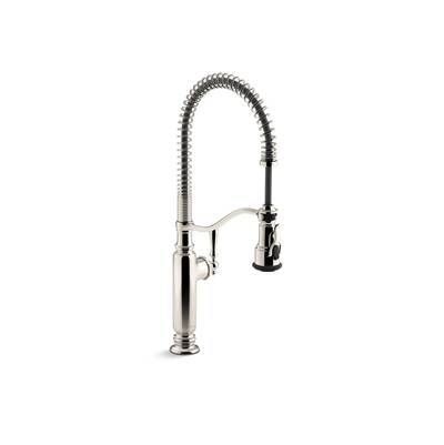 Kohler Tournant Semi-professional kitchen sink faucet with three-function sprayhead - Vibrant Polished Nickel