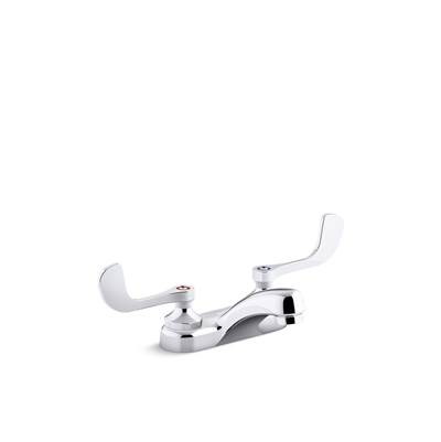 Kohler Triton Bowe 0.5 gpm centerset bathroom sink faucet with aerated flow and wristblade handles, drain not included - Polished Chrome