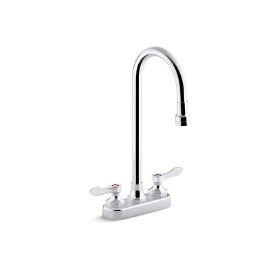 Kohler Triton Bowe 0.5 gpm centerset bathroom sink faucet with aerated flow, gooseneck spout and lever handles, drain not included - Polished Chrome