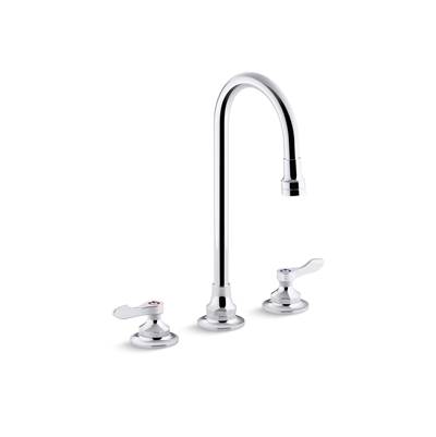 Kohler Triton Bowe 0.5 gpm widespread bathroom sink faucet with aerated flow, gooseneck spout and lever handles, drain not included - Polished Chrome