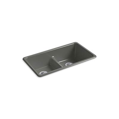 Kohler Iron/tones Smart Divide 33'' Top-/undermount Double-bowl Kitchen Sink - Thunder Grey