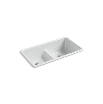 Kohler Iron/tones Smart Divide 33'' Top-/undermount Double-bowl Kitchen Sink - Ice Grey