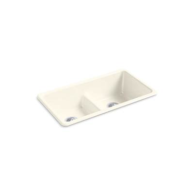Kohler Iron/tones Smart Divide 33'' Top-/undermount Double-bowl Kitchen Sink - Biscuit
