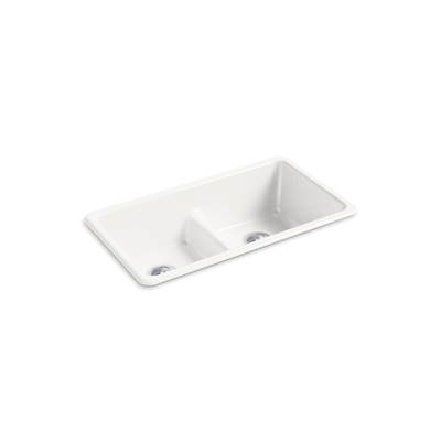 Kohler Iron/tones Smart Divide 33'' Top-/undermount Double-bowl Kitchen Sink - Sea Salt