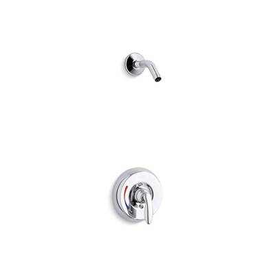 Coralais shower valve trim with lever handle and red/blue indexing, less showerhead, project pack