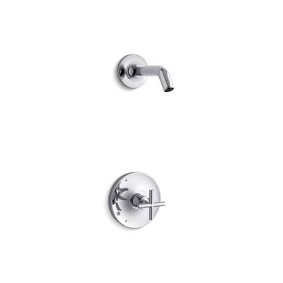 Kohler Purist Rite-temp Shower Trim Kit with Cross Handle, Without Showerhead - Polished Chrome