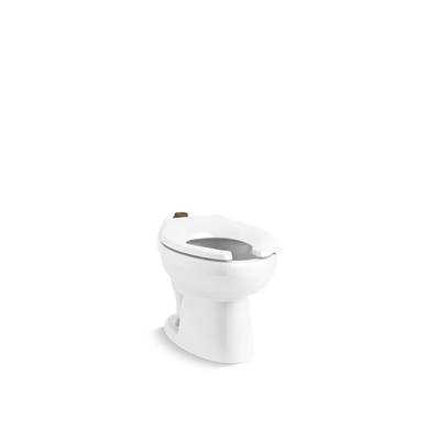 JuvenileE Ultra Floor-mount top spud antimicrobial flushometer bowl - White