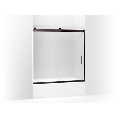 Kohler Levity Sliding Bath Door, 62'' H X 56-5/8 - 59-5/8'' W, with 1/4'' Thick Frosted Glass -...