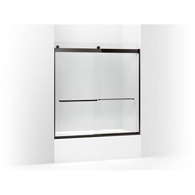 Kohler Levity Sliding Bath Door, 62'' H X 56-5/8 - 59-5/8'' W, with 1/4'' Thick Crystal Clear...