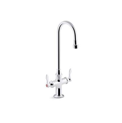 Kohler Triton Bowe 1.0 gpm monoblock gooseneck bathroom sink faucet with aerated flow and lever handles, drain not included - Polished Chrome