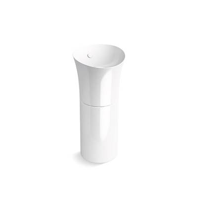 Kohler VeilE 16'' round pedestal bathroom sink - White
