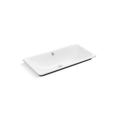 Iron Plains 30'' rectangular drop-in/undermount/vessel bathroom sink with Iron Black painted underside - White