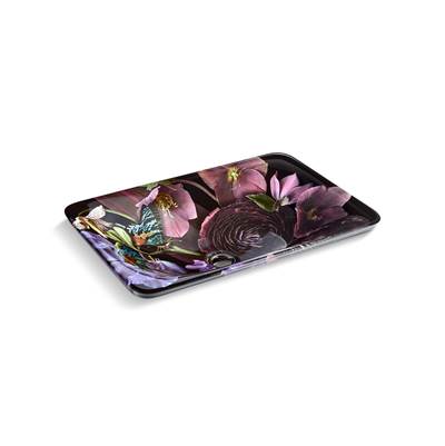 Dutchmaster Midnight FloralE Carillon 21-1/4'' rectangular drop-in bathroom sink, no overflow