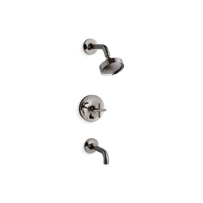 Kohler Purist Rite-temp Bath and Shower Trim Kit with Push-button Diverter and Cross Handle, 2.5...