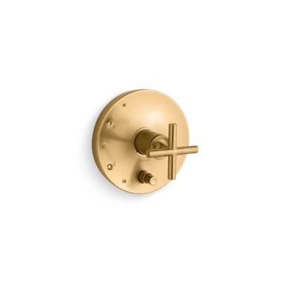 Kohler Purist Rite-temp Valve Trim with Push-button Diverter and Cross Handle - Vibrant Brushed...