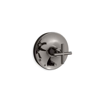 Kohler Purist Rite-temp Valve Trim with Push-button Diverter and Cross Handle - Vibrant Titanium