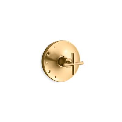 Kohler Purist Rite-temp Valve Trim with Cross Handle - Vibrant Brushed Moderne Brass