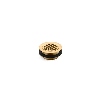 Kohler Round shower drain for use with plastic pipe, gasket included - Vibrant Brushed Moderne Brass