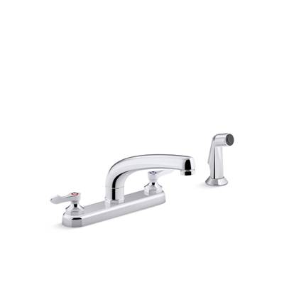 Kohler Triton Bowe 1.8 gpm kitchen sink faucet with 8-3/16'' swing spout, matching finish sidespray, aerated flow and lever handles - Polished Chrome
