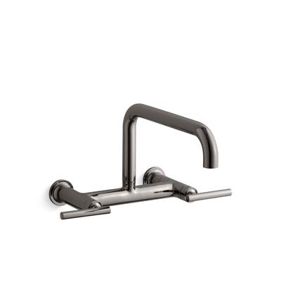 Kohler Purist Two-hole wall-mount bridge kitchen sink faucet - Vibrant Titanium
