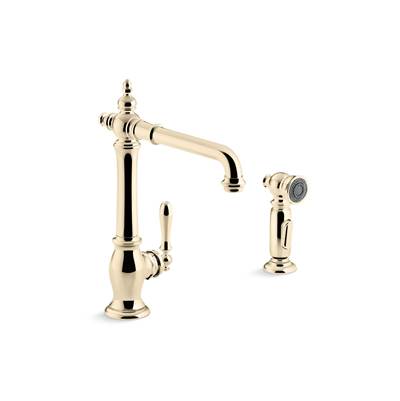 Artifacts Single-handle kitchen sink faucet with side sprayer