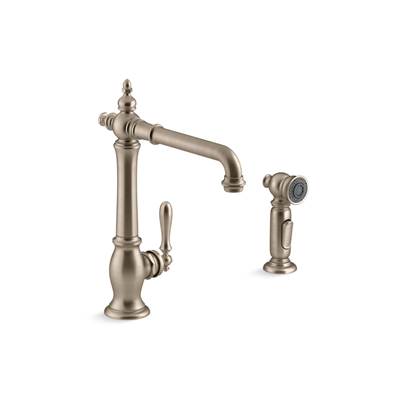 Artifacts Single-handle kitchen sink faucet with side sprayer