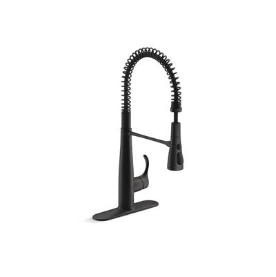 Kohler Simplice Semi-professional kitchen sink faucet with three-function sprayhead - Matte Black
