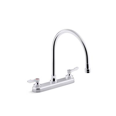 Kohler Triton Bowe 1.8 gpm kitchen sink faucet with 9-5/16'' gooseneck spout, aerated flow and lever handles - Polished Chrome