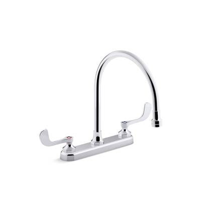 Kohler Triton Bowe 1.8 gpm kitchen sink faucet with 9-5/16'' gooseneck spout, aerated flow and wristblade handles - Polished Chrome