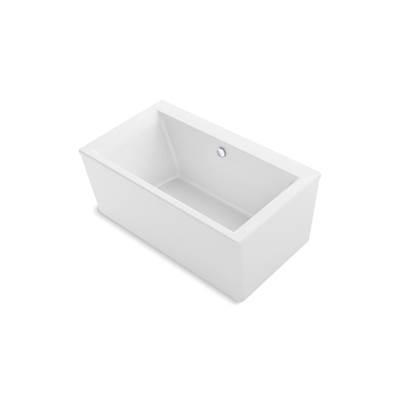 Kohler Stargaze 60'' x 34'' freestanding bath with straight shroud - White
