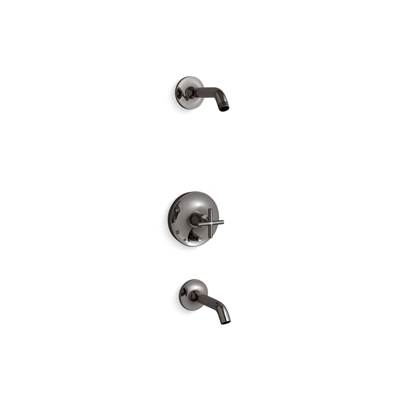 Kohler Purist Rite-temp Bath and Shower Trim Kit with Push-button Diverter and Cross Handle,...