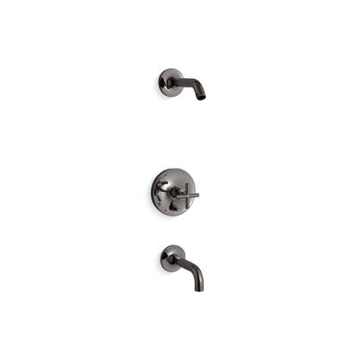 Kohler Purist Rite-temp Bath and Shower Trim Kit with Push-button Diverter and Cross Handle,...